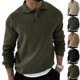 fall mens outfits Lapel Sweater Men's Fashion Urban Slim-Fit Long-Sleeved Knitted Sweater 2024 Autumn New Men's Clothing