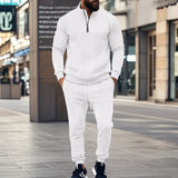 Autumn and Winter Men's Two-Piece Sweater Jacquard Street Fashion Casual Sportswear Suit