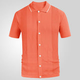 frat boy outfit Men's Spring and Summer New Knitwear Solid Color Casual Business Polo Shirt Men