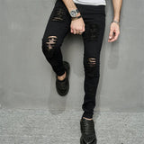 Joior Streetwear Ripped Slim Men Pencil Jeans Pants Stylish Male Hip Hop Stretch Holes Casual Denim Trousers