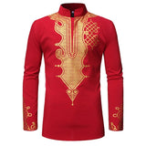 Joior African Tribal Dashiki Longline Shirt Brand New Slim Long Sleeve Mandarin Collar Dress Shirt Men African Clothing Camisa