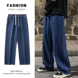 Joior New Korean Fashion Loose Jeans Classic Straight Straight Baggy Wide Leg Trousers Street Hip Hop Pants 3XL Black Grey Blue