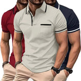 Joior New Solid Color Polo Shirt Men's Short Sleeve Button Tshirts Lapel Lightweight Turn-down Streetwear Sport Casual Fitness Tops