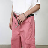 Joior Pink Cargo Jeans Pants Men Oversize Wide Leg Denim Trousers Male Loose Casual Japanese Streetwear Hip Hop Pocket