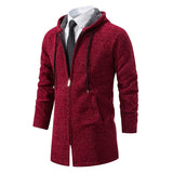 Joior Autumn Winter Men's Fashion Overcoat Sweater Cardigan New Velvet Padded Casual Jacket Male Hoodies Korean Jumper Zip Trench Coat