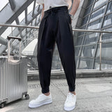 Joior Summer Elastic Waist Drape Suit Pants Men Business Office Casual Pants Male Fashion Loose Social Party Formal Trousers