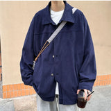 Joior All Match Versatile Spring Autumn Fashion Men's Solid Casual T-Shirt Loose Pockets Waffle Jacket Coat Cool Boy Soft Warm