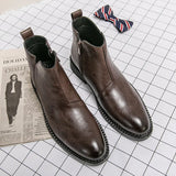 Casual Chelsea Boots Men Ankel Boots Fashion Retro Business Dress Boots Antumn Bota Masculina