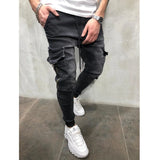 Joior Man Pants Retro Washing Zipper Stretch Jeans Casual Slim Fit Trousers Male Plus Size Pencil Pants Denim Skinny Jeans for Men