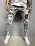 Joior Street Style Ripped Skinny Jeans Men Vintage Wash Solid Denim Trouser Mens Casual Slim Fit Pencil Denim Pants