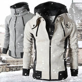 Joior Men Hoodie Coats Autumn Winter Double Zip Pocket Long Sleeve Zip Cardigan Sweatshirt Male