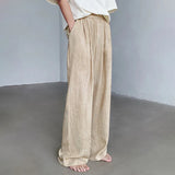 Joior Summer New Linen Fabric Thin Wide Leg Pants Loose All-match Simple Stretch High Waist Solid Color Ice Silk Trousers