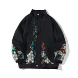 Joior Embroidered Jacket Men Fashion Casual Flower Jacket Mens Japanese Streetwear Loose Hip Hop Bomber Jacket Men Large Size M-5XL