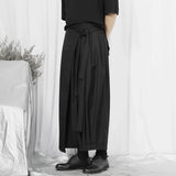 Joior Spring/Summer Casual Wide Leg Pants for Men's Dark Knight Pants Original Four Seasons  Asymmetric Loose Crop Nine Pants