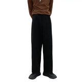 Joior WELL DRESSED MEN Winter Thick Woolen Pants Men Warm Fashion Cotton Black/Brown Suit Pants Men Loose Straight Pants Mens Casual Trousers S-2XL