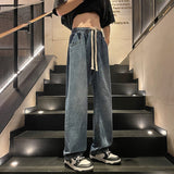 Joior Spring New Streetwear Baggy Jeans Men Korean Fashion Loose Straight Wide Leg Pants Male Brand Clothing Black Light Blue