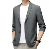 Joior Chic Men Business Coat Soft Men Suit Jacket Smooth Plus Size Business Trip Sunscreen Suit Jacket  Daily Wear