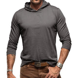 Joior FALL OUTFITS Men's Sports Hoodie Long Sleeve T-shirt Bottoming Shirt Gym Sports Muscle Shirt Solid Color Outdoor Casual Sweatshirt