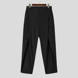 Joior Fashion Well Fitting Men's Cross Pleated Pants Fashion Casual Hot Sale Male Solid Comfortable High Waist Trousers S-5XL