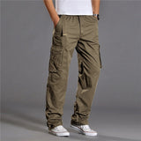 Joior Men's Casual Cargo Cotton Pants Men Pocket Loose Straight Pants Elastic Work Trousers Brand Fit Joggers Male Large Size