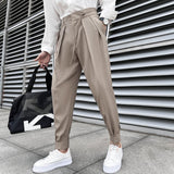 Joior Summer Elastic Waist Drape Suit Pants Men Business Office Casual Pants Male Fashion Loose Social Party Formal Trousers