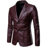 Joior Men's Leather Fashion Handsome Casual Slim Leather Jacket Spring and Autumn Men Spring