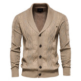 Joior Cotton Argyle Cardigan Men Casual Single Breasted Solid Color Business Mens Cardigans New Winter Fashion Sweater Man