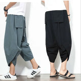 Joior 5XL Baggy Cotton Harem Pants Men Summer Print Japanese Vintage Solid Men Women Hip Hop Plus Size Wide Leg Pants Pantalon