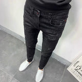 Joior Spring Autumn Kpop Fashion Men's Denim Jeans Casual Slim Long Pants Korean Solid Black Boyfriend Designer Luxury Jeans