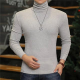 Joior Fashion Men's Turtleneck T-Shirts Casual Autumn Winter High Collar New Slim Long Sleeve Stretch Model Undershirt Plus Size Tees