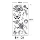 Joior Black Flower Tattoo Sketch Tattoo Sticker  Rose Blossom Tattoo Temporary Waterproof