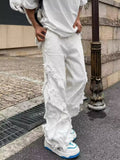  Style Erosion Damage Raw Edge Street Jeans Men's Harajuku Style Hip-hop Dance Straight White Jeans Women's Y2k Clothing