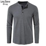 Joior Classic Waffle Henley Tshirt Men Brand New Crew Neck Long Sleeve Slim Fit Tee Shirt Homme Casual Heavy Weight T Shirts Male