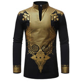 Joior African Tribal Dashiki Longline Shirt Brand New Slim Long Sleeve Mandarin Collar Dress Shirt Men African Clothing Camisa