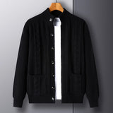 Joior men's winter outfits Cardigan Men's  Diamond Plaid Thick Wool Warm Fashion Long Sleeved Casual Cardigan  Knitted Sweater Men