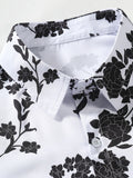 Joior Floral Pattern Shirts for Men Button Up Short Sleeves Turn-down Collar Shirt Summer Streetwear Vacation Tops