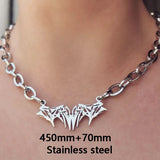 Joior Hip Hop Stainless Steel Cross Necklace for Women Men Punk Double Layer Splicing Chain Necklaces Charm Trend Neck Jewelry Choker