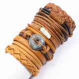 Joior 10 Pcs/set Black Wrap Woven New Fashion Handmade Men Bracelets Male Women Leather Bracelets Men Bangle Jewelry Gift