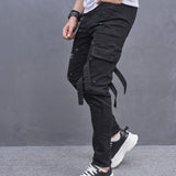 Joior Men Stylish Ripped Multiple pockets Skinny Pencil Jeans Pants Male Hip Hop Streetwear Holes Slim Denim Trousers