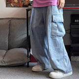 Joior Baggy Jeans Trousers Male Denim Pants Black Wide Leg Pants Men's Jeans Oversize Cargo Korean Streetwear Hip Hop Harajuku