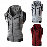 Joior New Fashion Zipper Cardigan Sweater Mens Sleeveless Hooded Vest Jacket Plus Size S-4XL Streetwear Vest Hoodies