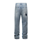 Joior Patchwork Washed Wide Denim Jeans Y2k Street Wear Splicing Patches Damaged Flare Pants Jeans for Men