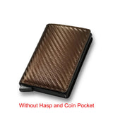 Joior Carbon Fiber Slim Aluminum Men Wallet ID Credit Card Holder Mini RFID Wallet Automatic Pop up Bank Card Case Black Vallet 2024