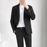 Joior S-5XL High Quality Men's Suit Gentlemen Simple Business Casual Fit Suits 2 Pieces Set Classic Solid Color Jacket Blazer Pants