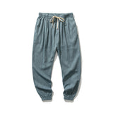 Joior Large Size Chinese Style Linen Casual Harlan Loose Trousers Cotton Linen Pants Ice Silk