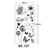 Joior Black Flower Tattoo Sketch Tattoo Sticker  Rose Blossom Tattoo Temporary Waterproof