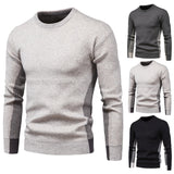 Autumn New Foreign Trade Men's Knitwear Round Neck Colored Solid Sweater Underlay