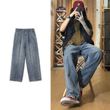 Joior Brown/Blue/Black Baggy Jeans Men Fashion Casual Wide Leg Jeans Men Streetwear Loose Hip Hop Straight Denim Pants Mens Trousers