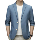 Joior Chic Men Business Coat Soft Men Suit Jacket Smooth Plus Size Business Trip Sunscreen Suit Jacket  Daily Wear