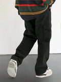 Joior Men's Drawstring Trendy Flap Pockets Cargo Pants